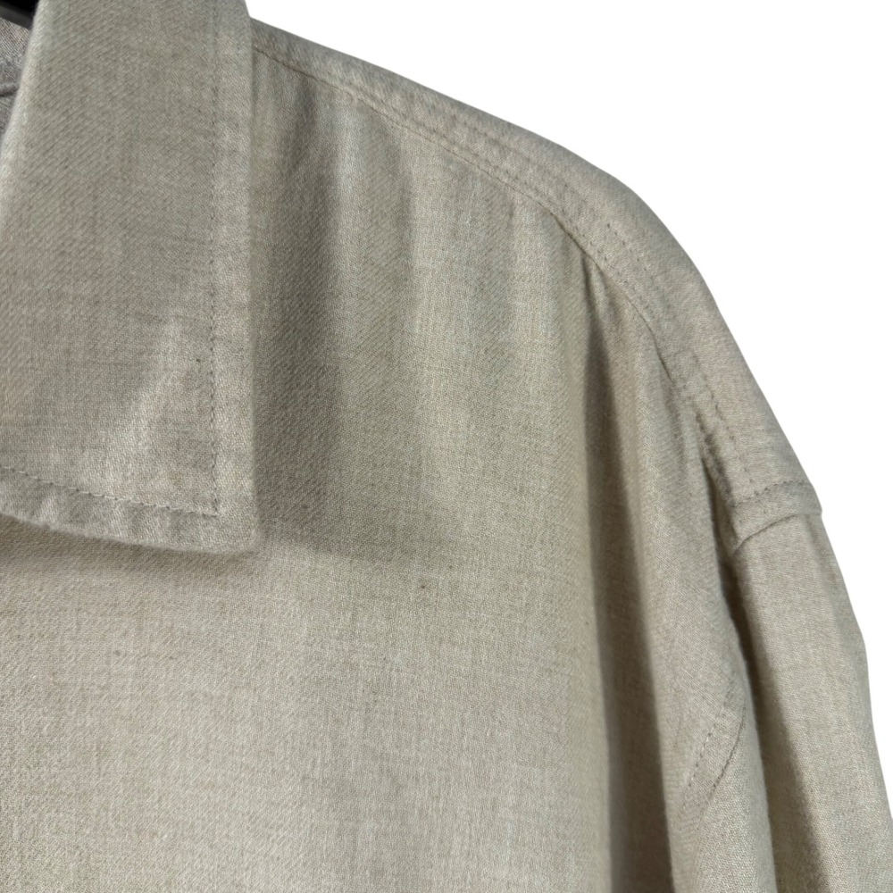 Mutual Weave Beige Button Up Shirt Men's XXL Long Sleeve Woven 100% Cotton - Picture 6 of 13